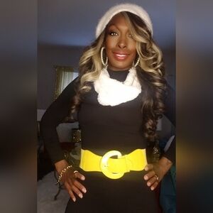 Yellow Fashion Belt Size Small